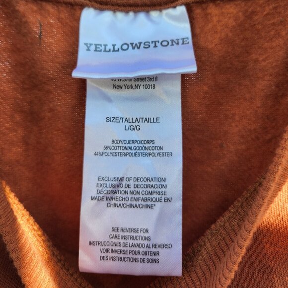 Official Yellowstone TV Show Dutton Ranch "Y" Logo Crewneck Sweatshirt L-ORANGE - Picture 5 of 5